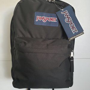 JANSPORT NEW Backpack black classic original Superbreak back to school bag strap